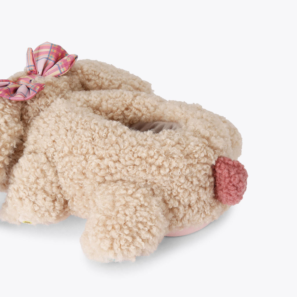 Bunny Faux-Fur Slippers in White