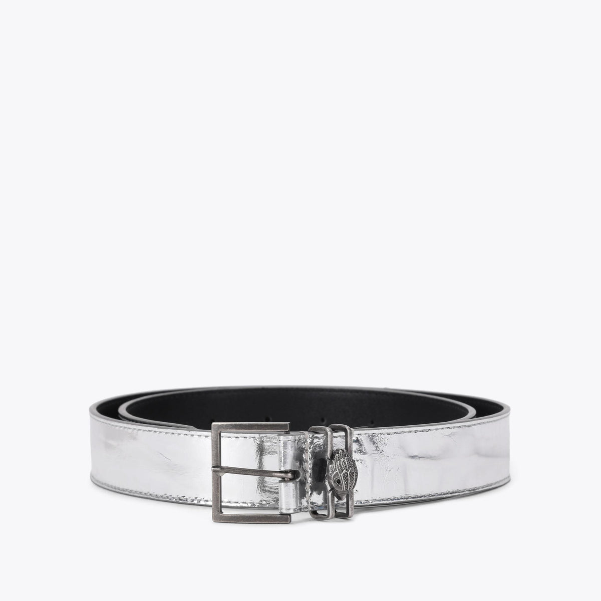 Shoreditch 30 Textured Belt in Silver Leather