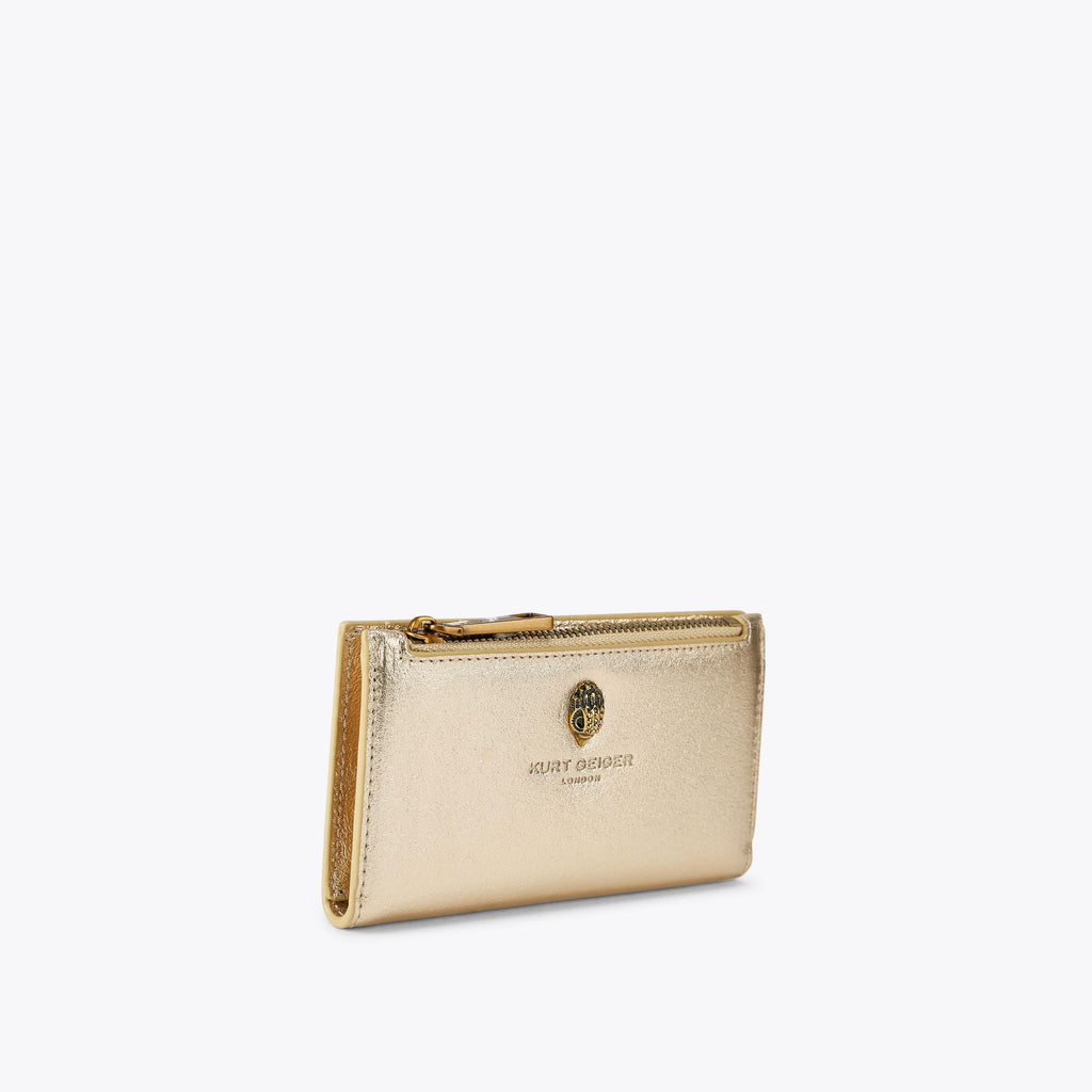 Shoreditch Bifold Wallet in Metallic Gold Leather