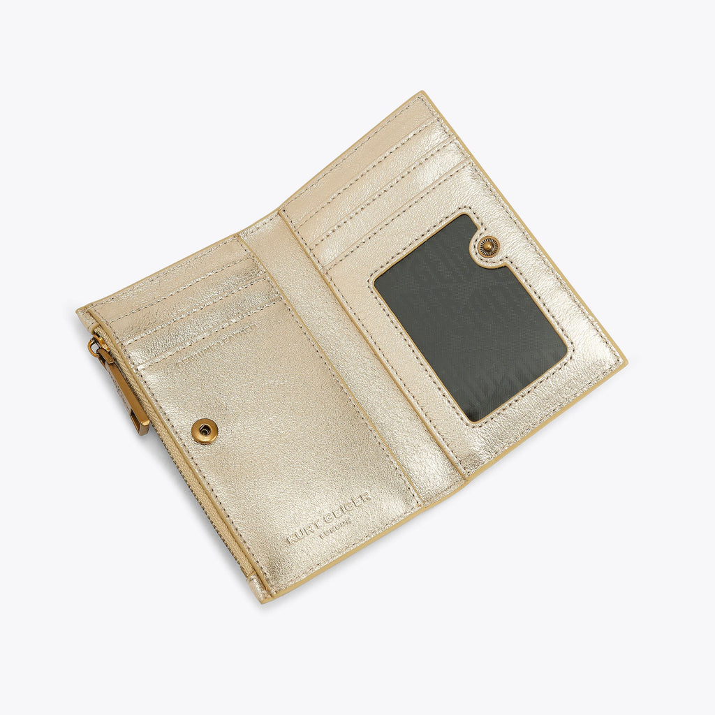 Shoreditch Bifold Wallet in Metallic Gold Leather