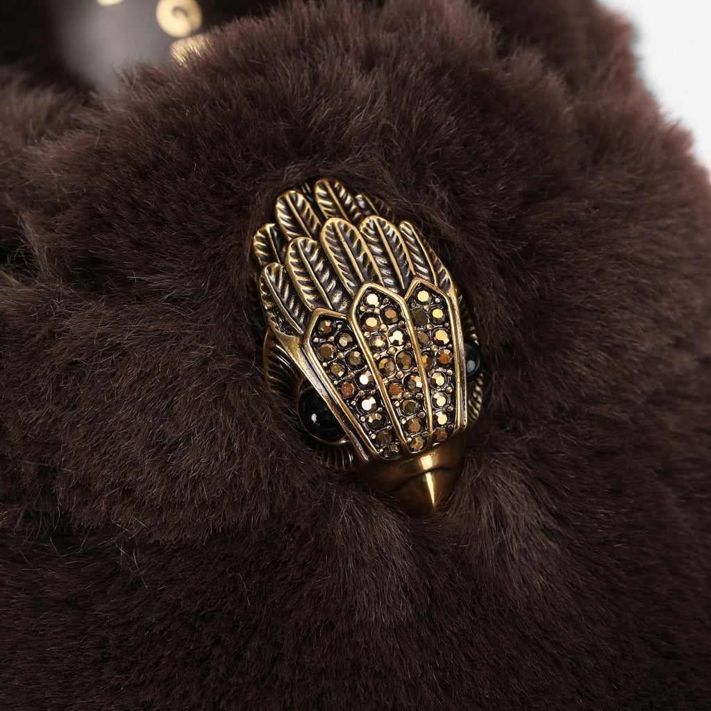 Snug Eagle Mule in Brown Faux Fur