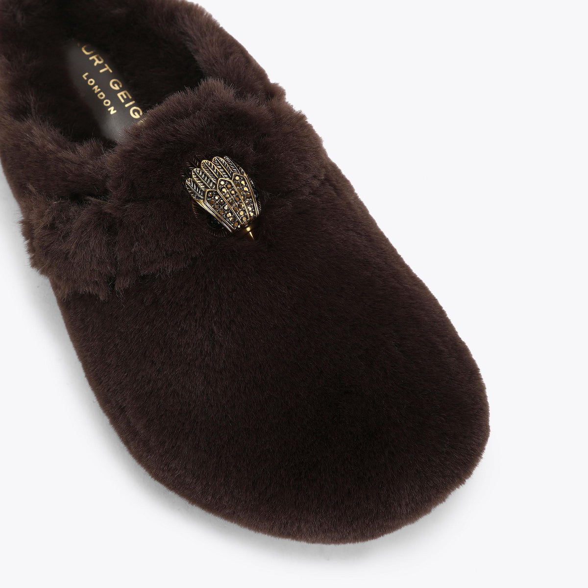 Snug Eagle Mule in Brown Faux Fur