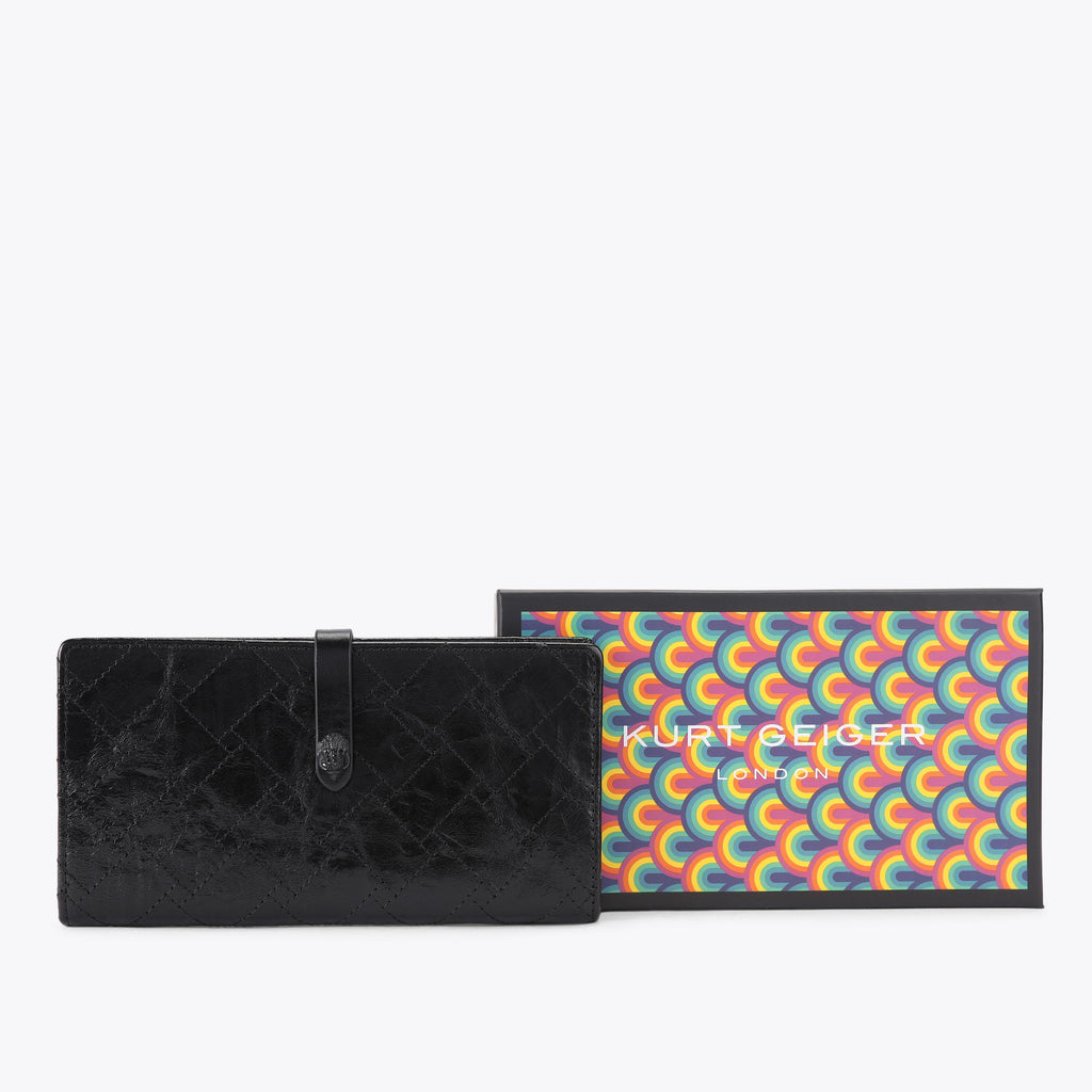 Celia Soft Zip Around Wallet in Black Leather