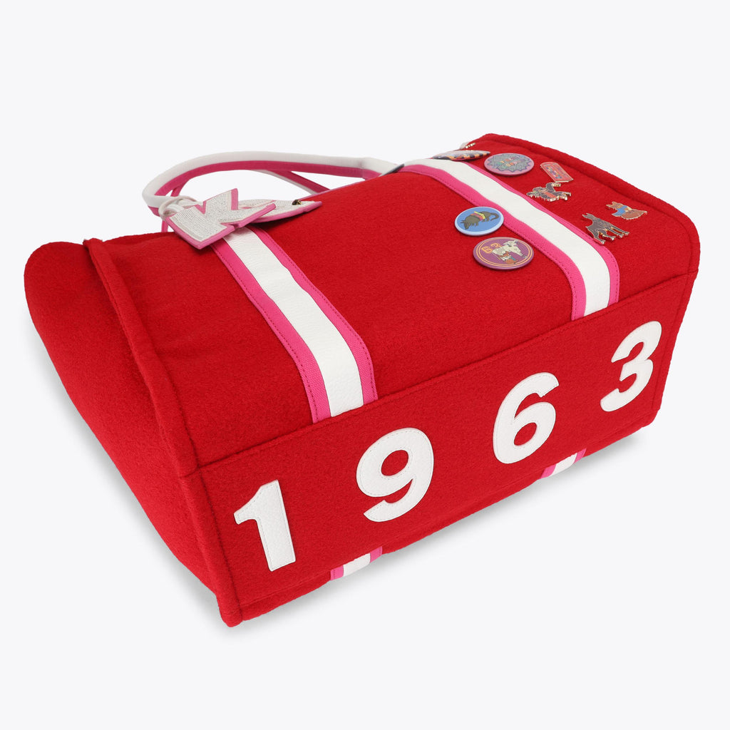 Large Southbank Shopper Bag in Red Felt Fabric