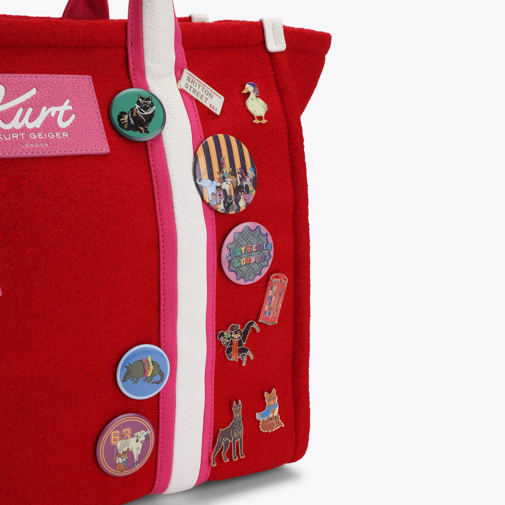 Large Southbank Shopper Bag in Red Felt Fabric