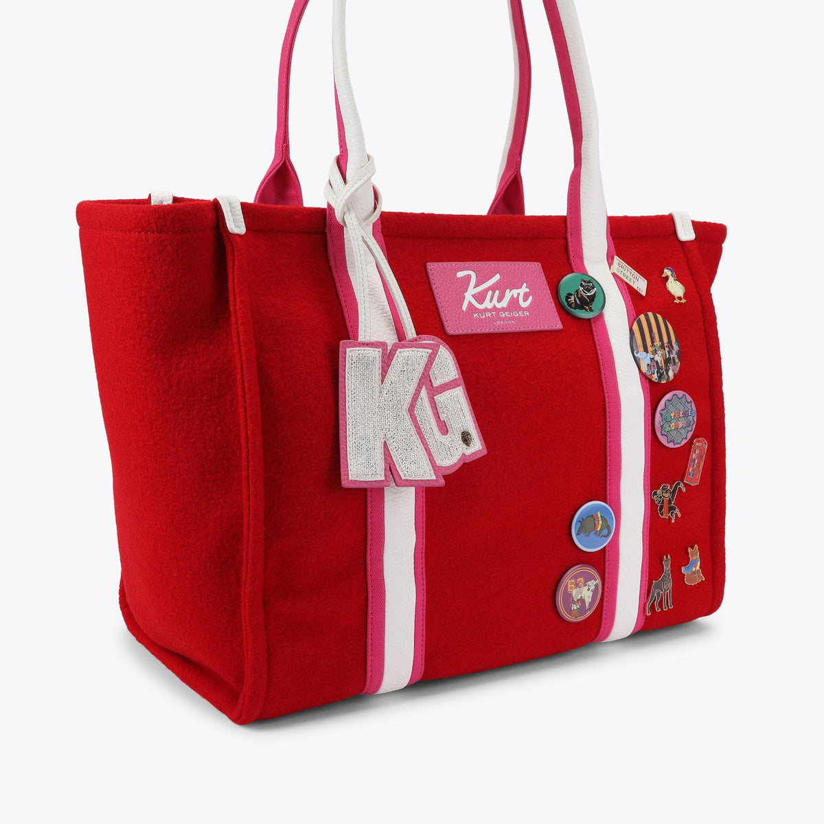 Large Southbank Shopper Bag in Red Felt Fabric