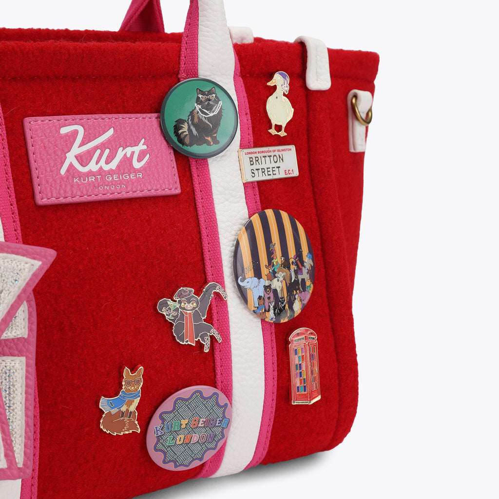 Small Southbank Shopper Bag in Red Fabric