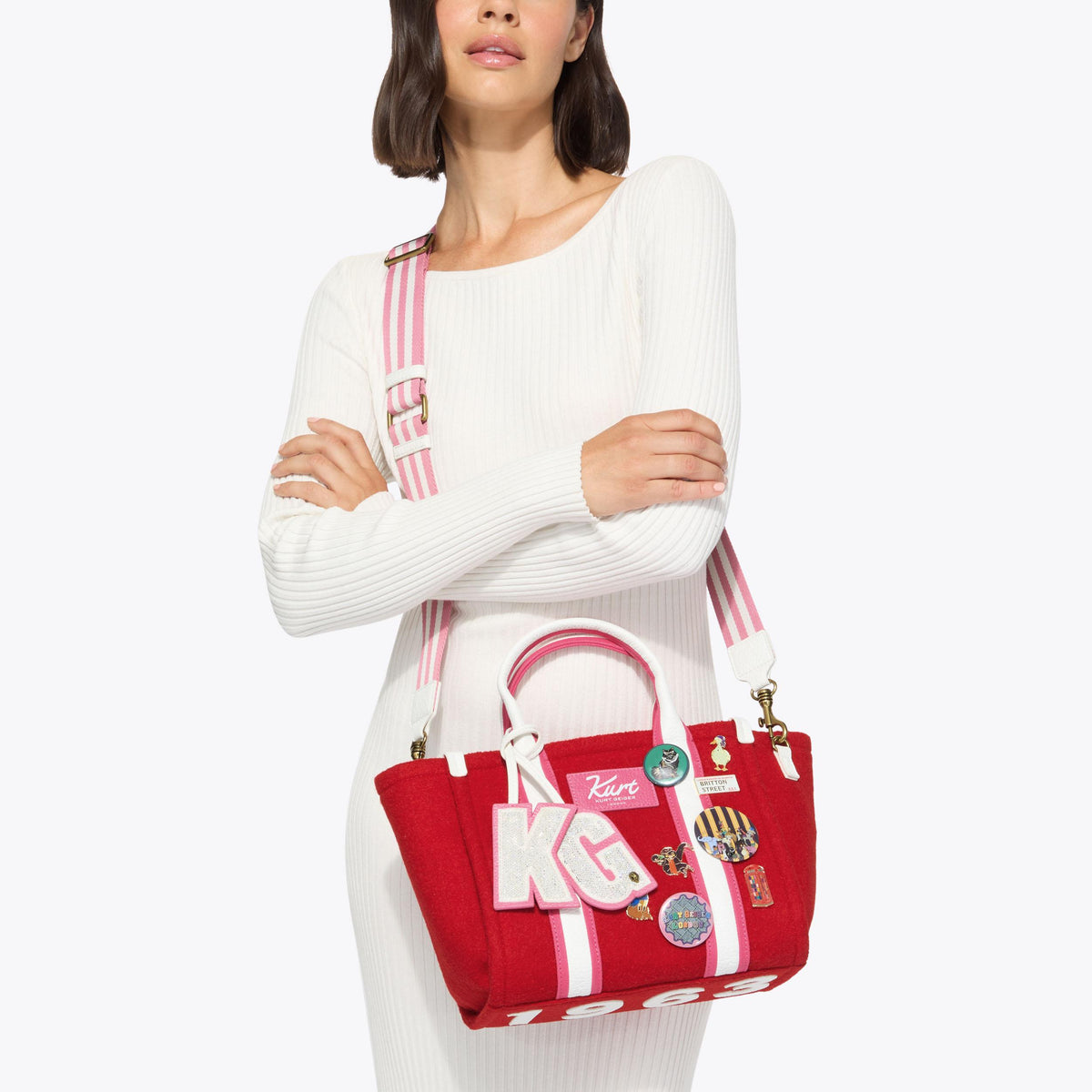 Small Southbank Shopper Bag in Red Fabric