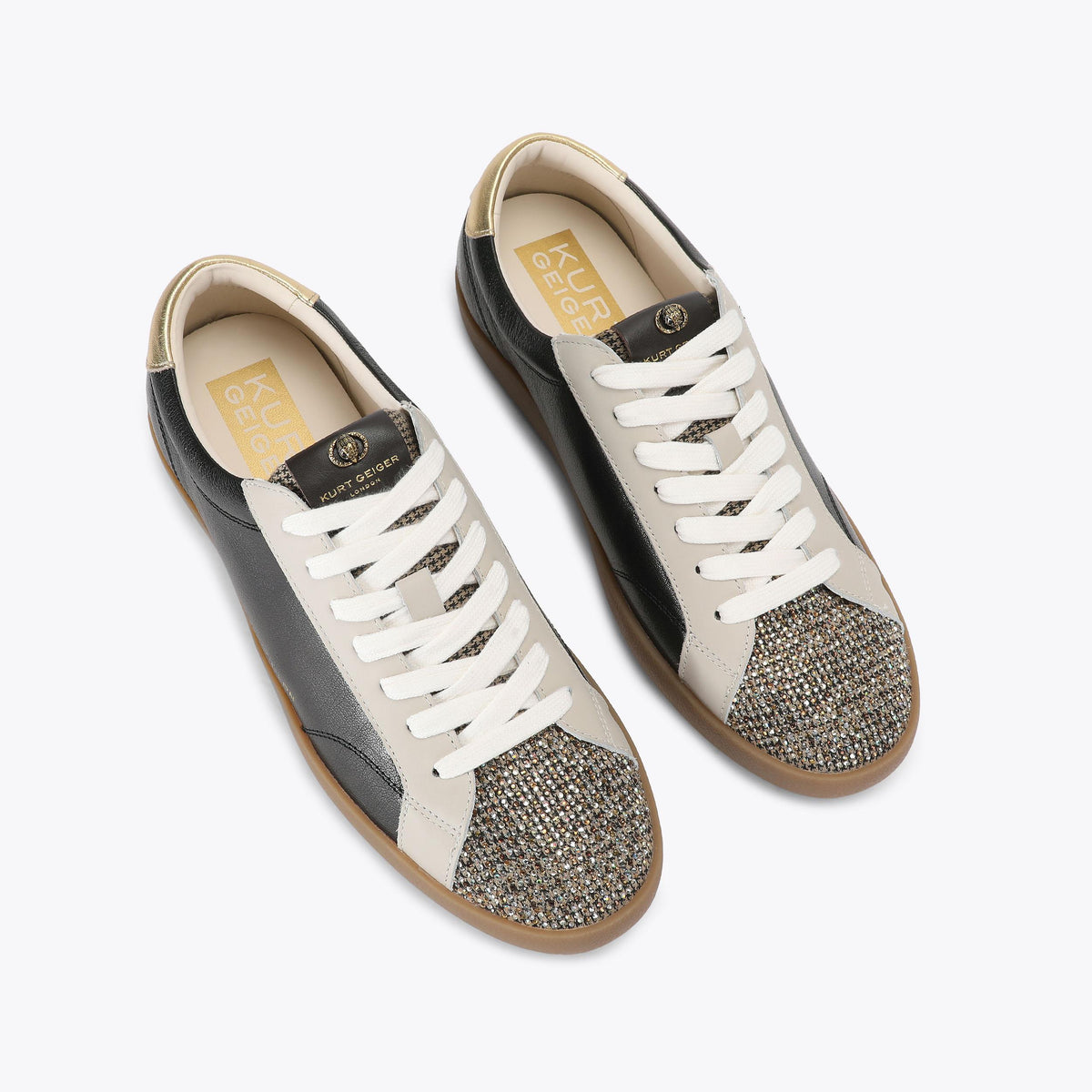 Strand Crystal-Toe Sneaker in Black