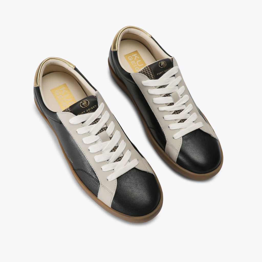 Strand Gold-Heel Panel Sneaker in Black