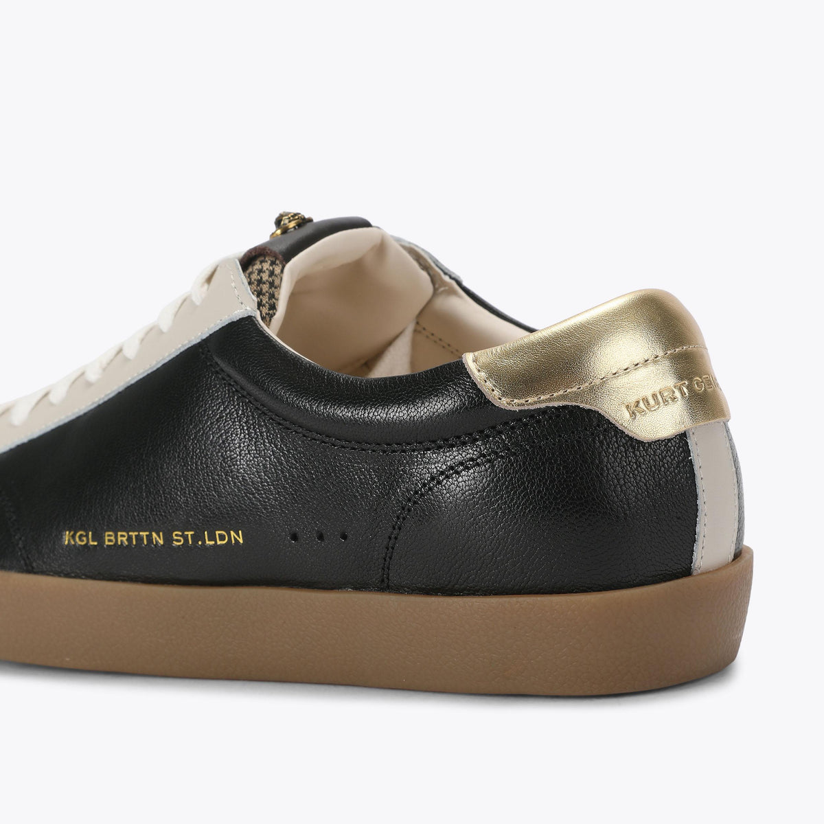 Strand Gold-Heel Panel Sneaker in Black