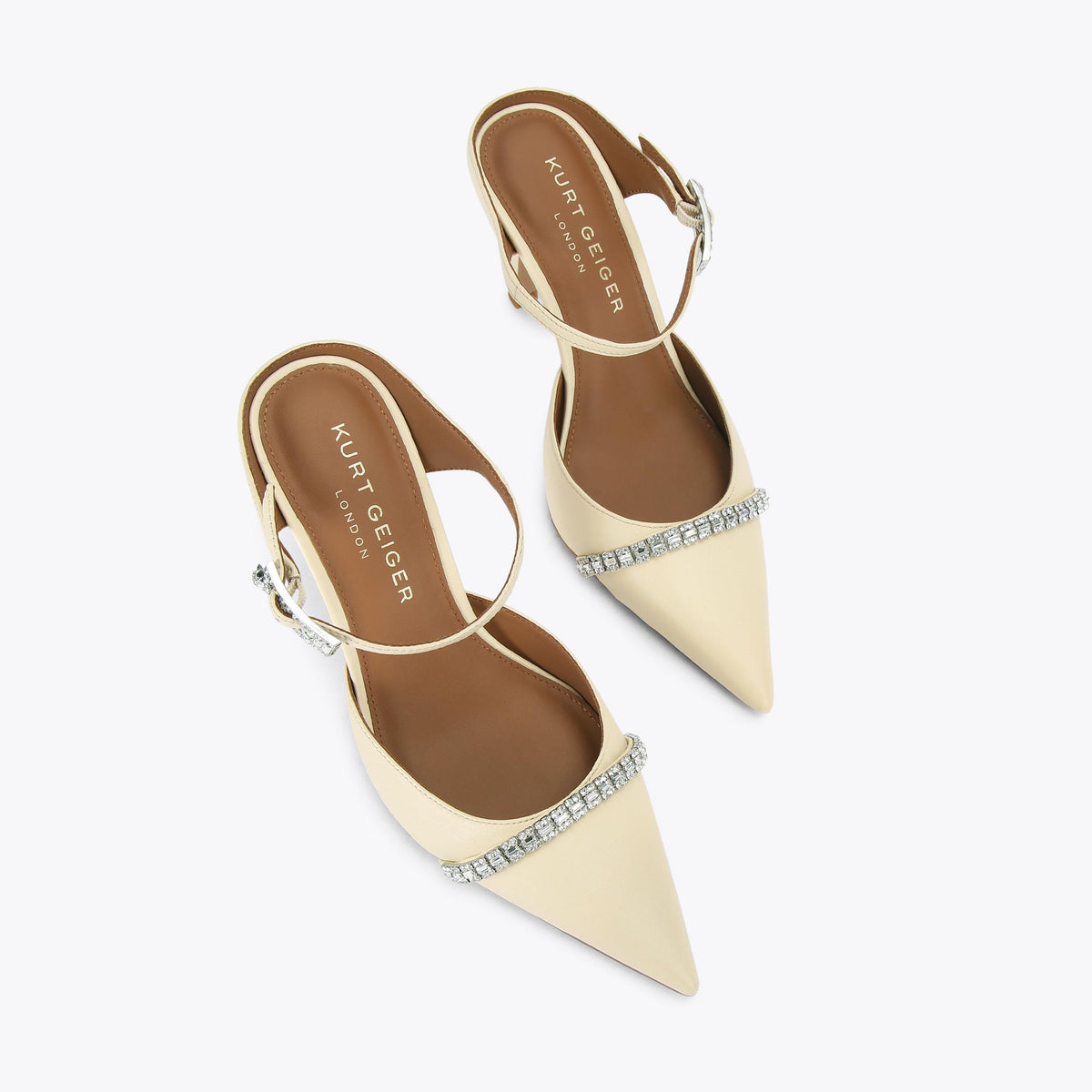 Strass Point Mule beige