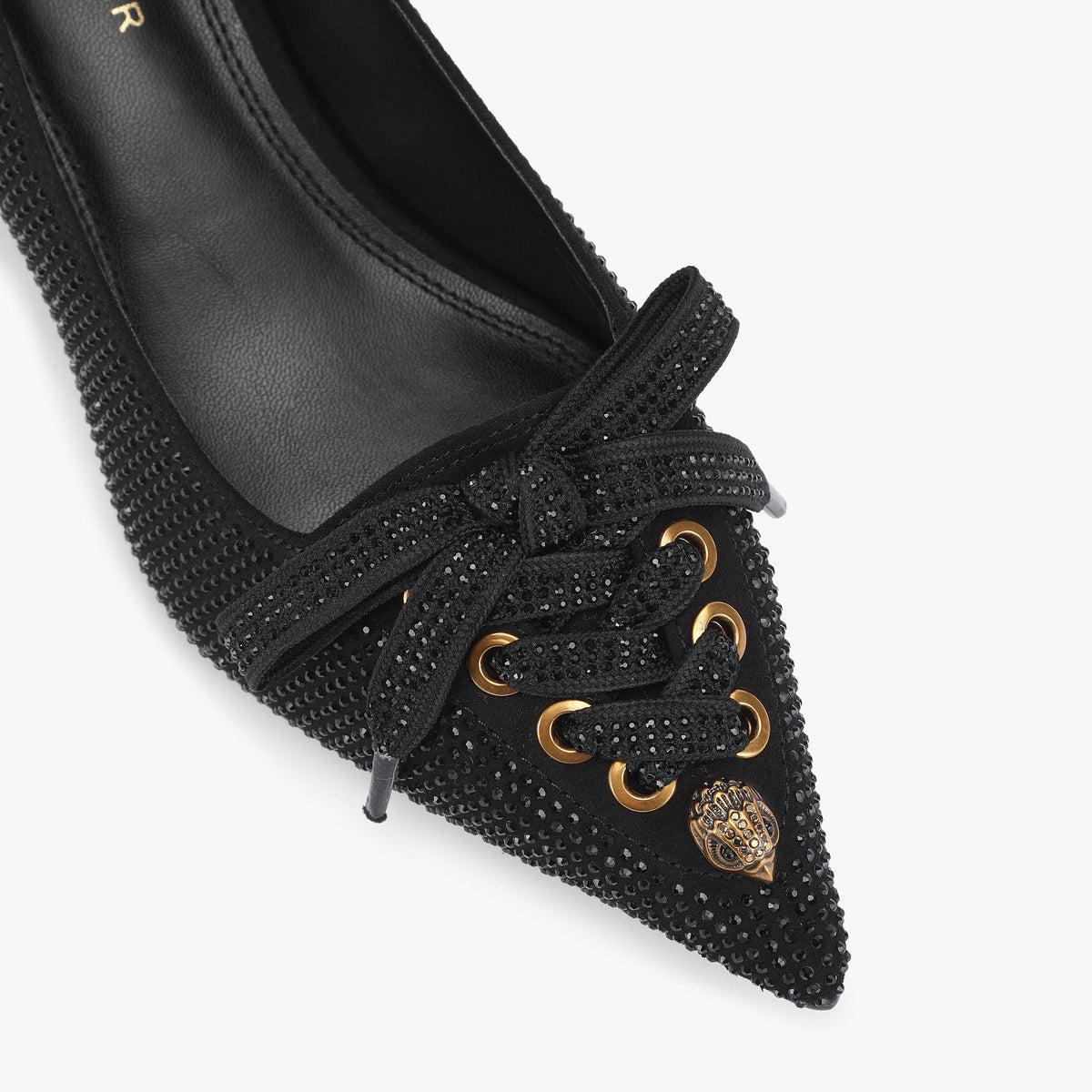 Wisteria Kitten Heel in Black Fabric