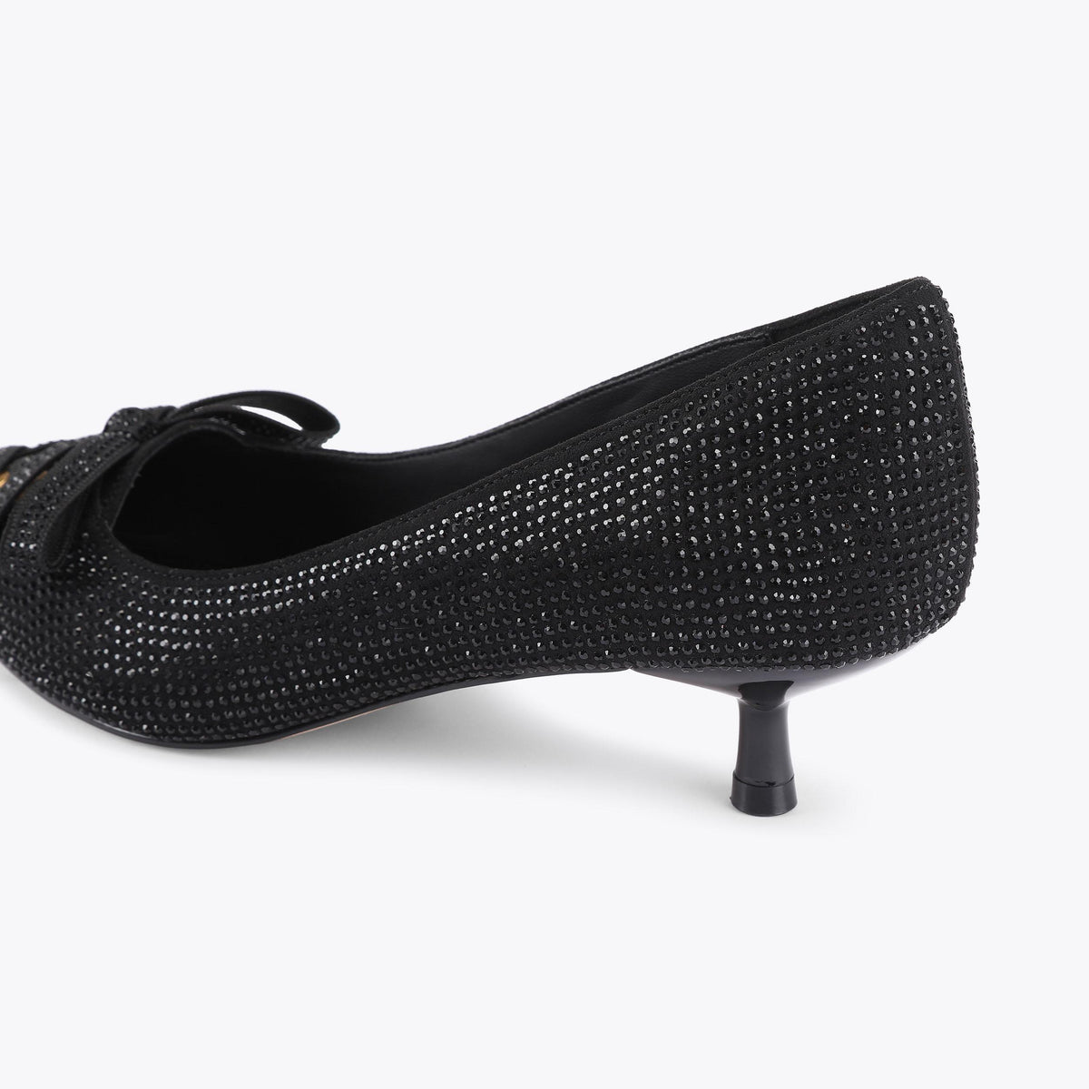 Wisteria Kitten Heel in Black Fabric