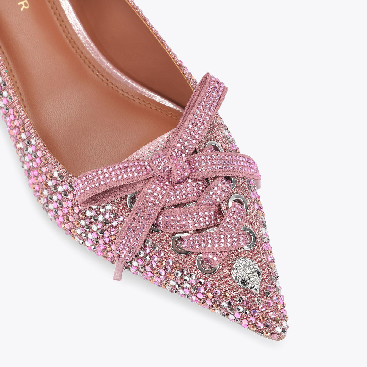 Wisteria Crystal Kitten Heel in Pink Fabric
